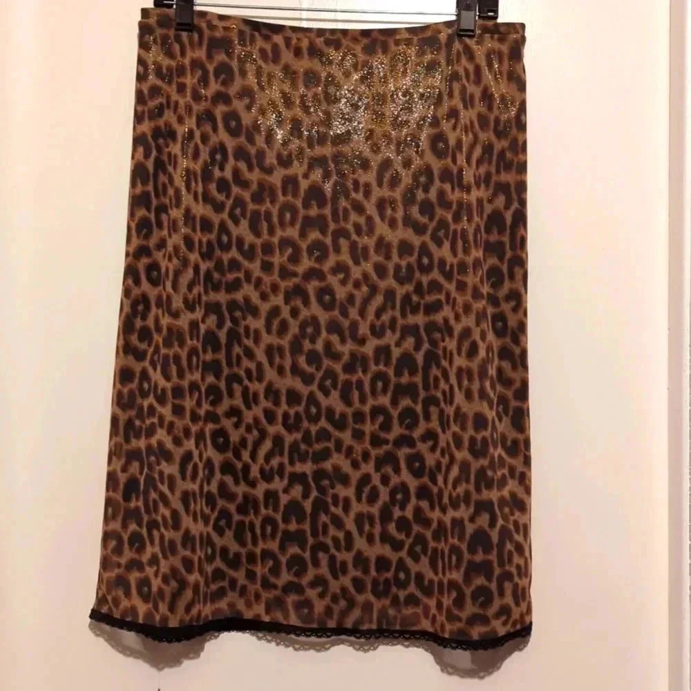 Late Y2K Vintage Express animal print skirt size M